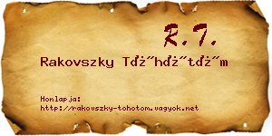 Rakovszky Töhötöm névjegykártya